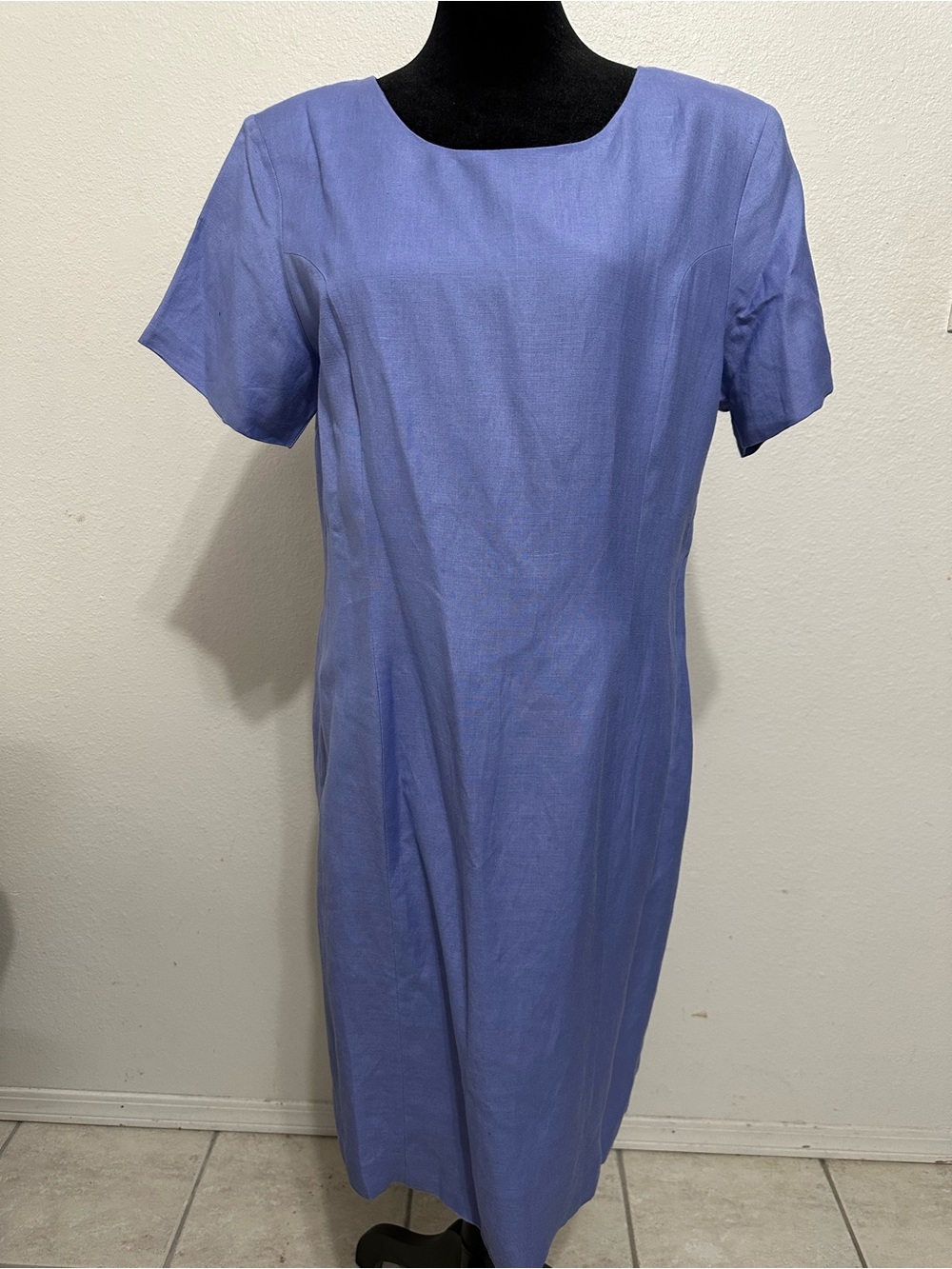 Chadwicks Periwinkle Short-Sleeve Midi Dress